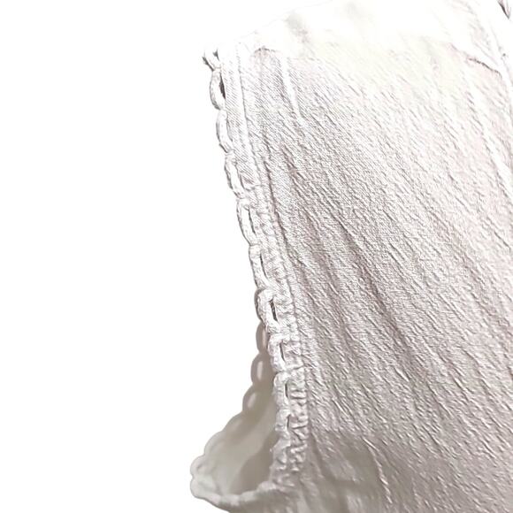 Cotton Natural Womens Gauzy White Embroidered Smocked Back Tunic Top Size XXL - Picture 6 of 13